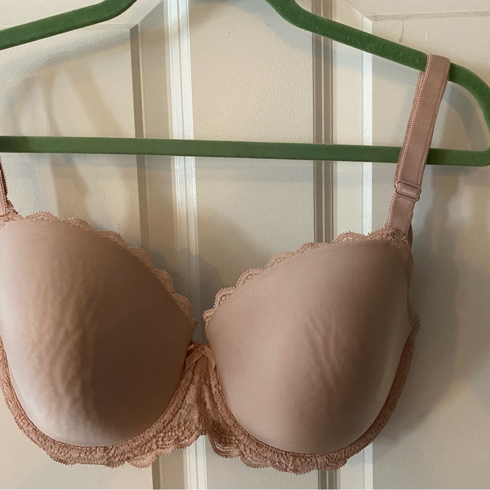 Elegant Lace Trimmed Bra in Nude